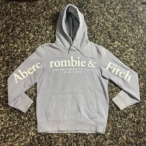 Abercrombie & Fitch Logo Hoodie Sweatshirt Gray Women’s  Size S Preowned